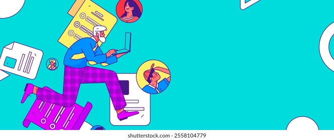 Personnel doing job interview flat vector concept operation hand drawn illustration
