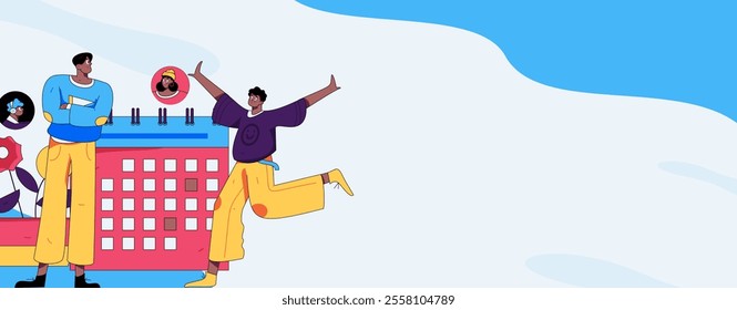 Personnel doing job interview flat vector concept operation hand drawn illustration
