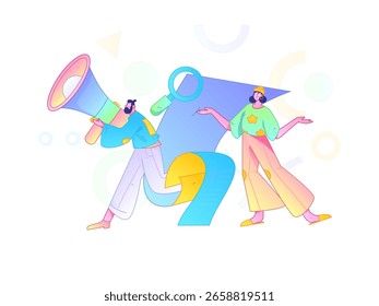 Personnel doing job interview flat vector concept operation hand drawn illustration
