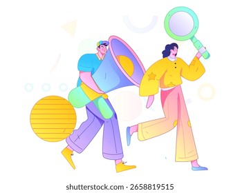 Personnel doing job interview flat vector concept operation hand drawn illustration
