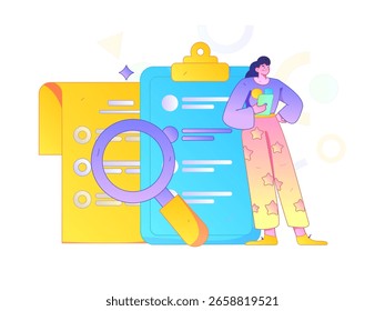 Personnel doing job interview flat vector concept operation hand drawn illustration
