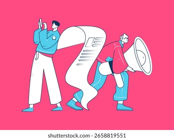 Personnel doing job interview flat vector concept operation hand drawn illustration

