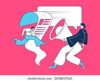 Personnel doing job interview flat vector concept operation hand drawn illustration
