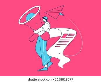 Personnel doing job interview flat vector concept operation hand drawn illustration
