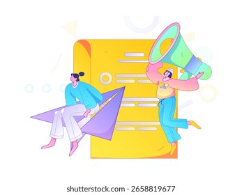 Personnel doing job interview flat vector concept operation hand drawn illustration
