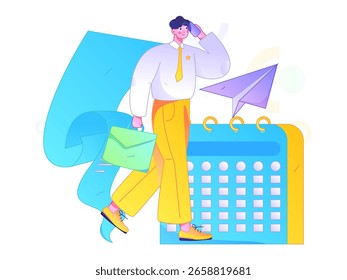 Personal haciendo entrevista de trabajo concepto de Vector plano operación ilustración dibujada a mano
