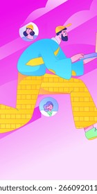 Personal haciendo entrevista de trabajo concepto de Vector plano operación ilustración dibujada a mano
