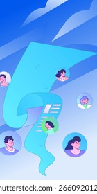Personal haciendo entrevista de trabajo concepto de Vector plano operación ilustración dibujada a mano
