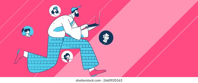 Personnel doing job interview flat vector concept operation hand drawn illustration
