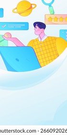 Personal haciendo entrevista de trabajo concepto de Vector plano operación ilustración dibujada a mano
