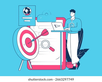 Pessoal fazendo entrevista de trabalho vetor plano conceito operação desenhado à mão ilustração
