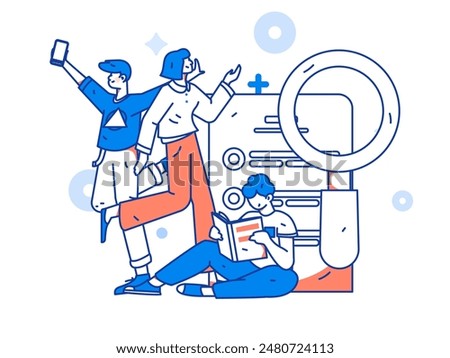 Personnel doing job interview flat vector concept operation hand drawn illustration

