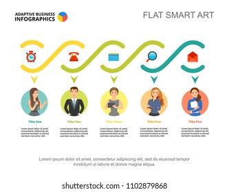 Personnel duties slide template. Business data. Graph, chart, design. Creative concept for infographic, report. Can be used for topics like staff, workflow or marketing