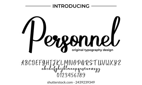 Personnel Font Stylish brush painted an uppercase vector letters, alphabet, typeface