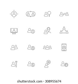 Personnel, Human Resources, HR, Staff, Line Icons, Vector Illustration, Eps10, Easy To Edit