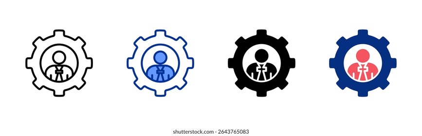 Personnel icon sheet multiple style collection