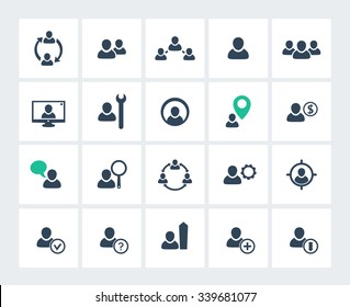 Personnel Management, Human Resources, HR, HRM Icons Pack, Vector Illustration