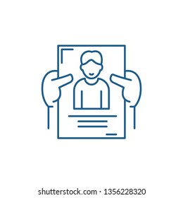 Personnel management line icon concept. Personnel management flat  vector symbol, sign, outline illustration.