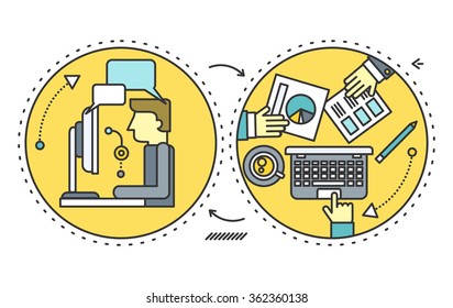 Personnel management people. Management team, leadership and business, management icon, business management, manager businessman, office and teamwork illustration. Freelance manager. Outsource concept