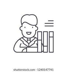 Personnel scorecard line icon concept. Personnel scorecard vector linear illustration, symbol, sign