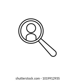 personnel search icon. Element for mobile concept and web apps. Thin line  icon for website design and development, app development. Premium icon on white background on white background