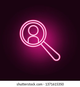 personnel search icon. Elements of Web in neon style icons. Simple icon for websites, web design, mobile app, info graphics