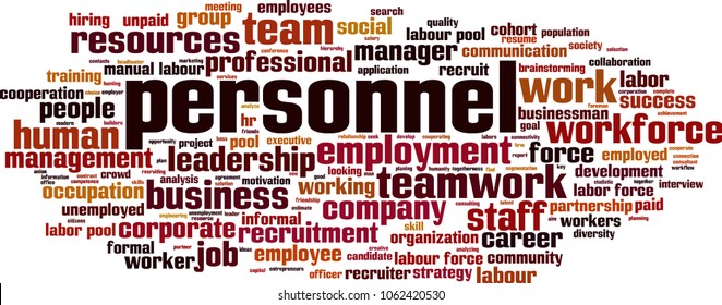 Personnel word cloud concept. Vector illustration