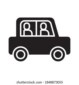 persons in car silhouette style icon vector illustration design