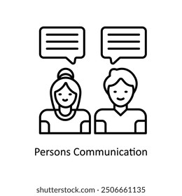 Persons Communication vector  outline Icon Design illustration. Smart Home and Technology Symbol on White background EPS 10 File