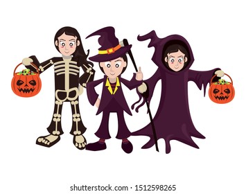 persons with costumes of characters vector illustration design