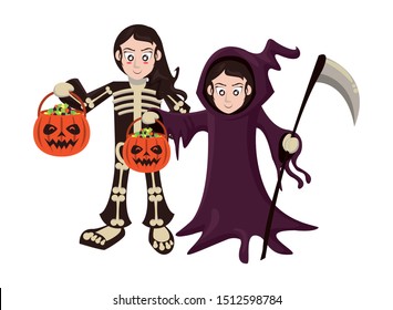 persons with costumes of characters vector illustration design