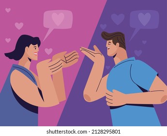 grupo de caracteres de indexación de pareja de personas