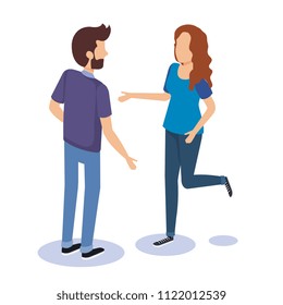 persons couple isometric avatars