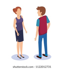 persons couple isometric avatars