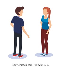 persons couple isometric avatars
