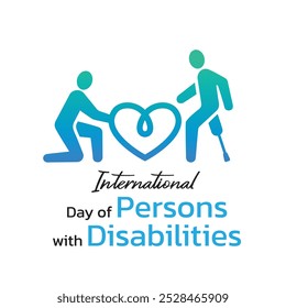 Persons with disabilities concept with people icon character that is symbol to understand, aware and support for persons with disabilities. International day on 3 December. Flat vector illustration.