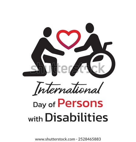 Persons with disabilities concept with people icon character that is symbol to understand, aware and support for persons with disabilities. International day on 3 December. Flat vector illustration.