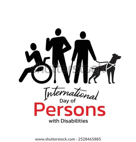 Persons with disabilities concept with people icon character that is symbol to understand, aware and support for persons with disabilities. International day on 3 December. Flat vector illustration.