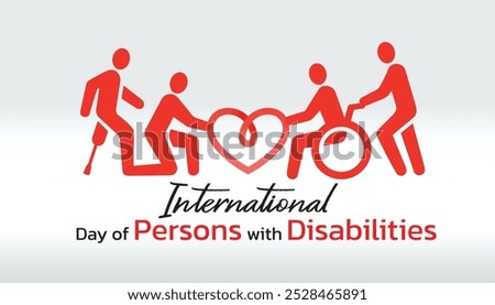 Persons with disabilities concept with people icon character that is symbol to understand, aware and support for persons with disabilities. International day on 3 December. Flat vector illustration.