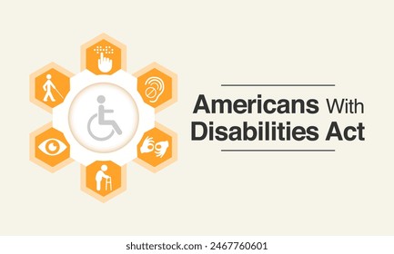 Persons with disability day is observed every year on July 26, Vector illustration.