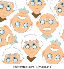 Persons of the elderly people decorative pattern