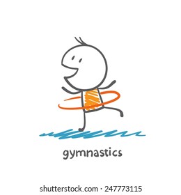 persons engaged in gymnastics illustration