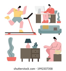 persons everyday life activities characters