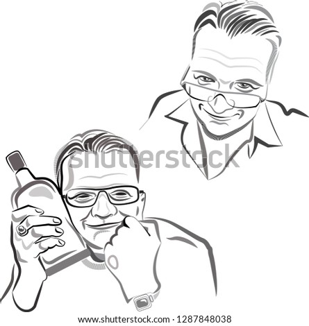 a person's face expresses different emotions. figure. vector