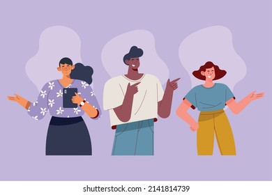 persons finger point avatars characters