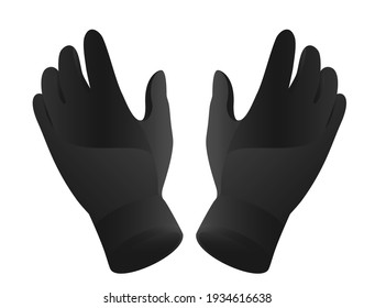 A person's gloves are seen from the back of the hand