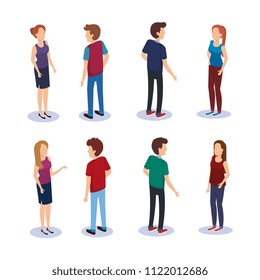 persons group isometric avatars