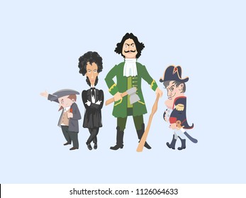 Persons of  history in a vector figure