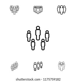 Persons icon. collection of 7 persons outline icons  . editable persons icons for web and mobile.