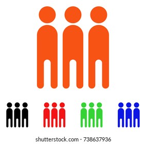 Persons icon. Vector illustration style is a flat iconic persons symbol with black, orange, red, green, blue color versions. Designed for web apps and software interfaces.